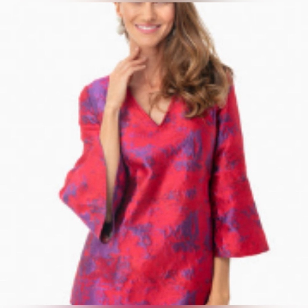 NWOT Tuckernuck Jacquard Pink Purple Top Size S
